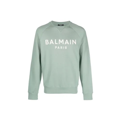 BALMAIN Светло-зеленый Мужские Свитшоты