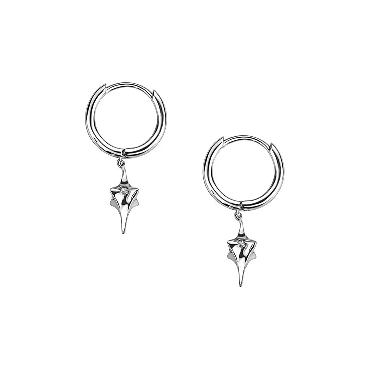 HAZYOU Серьги-гвоздики из стерлингового серебра 925 пробы титановая сталь унисекс