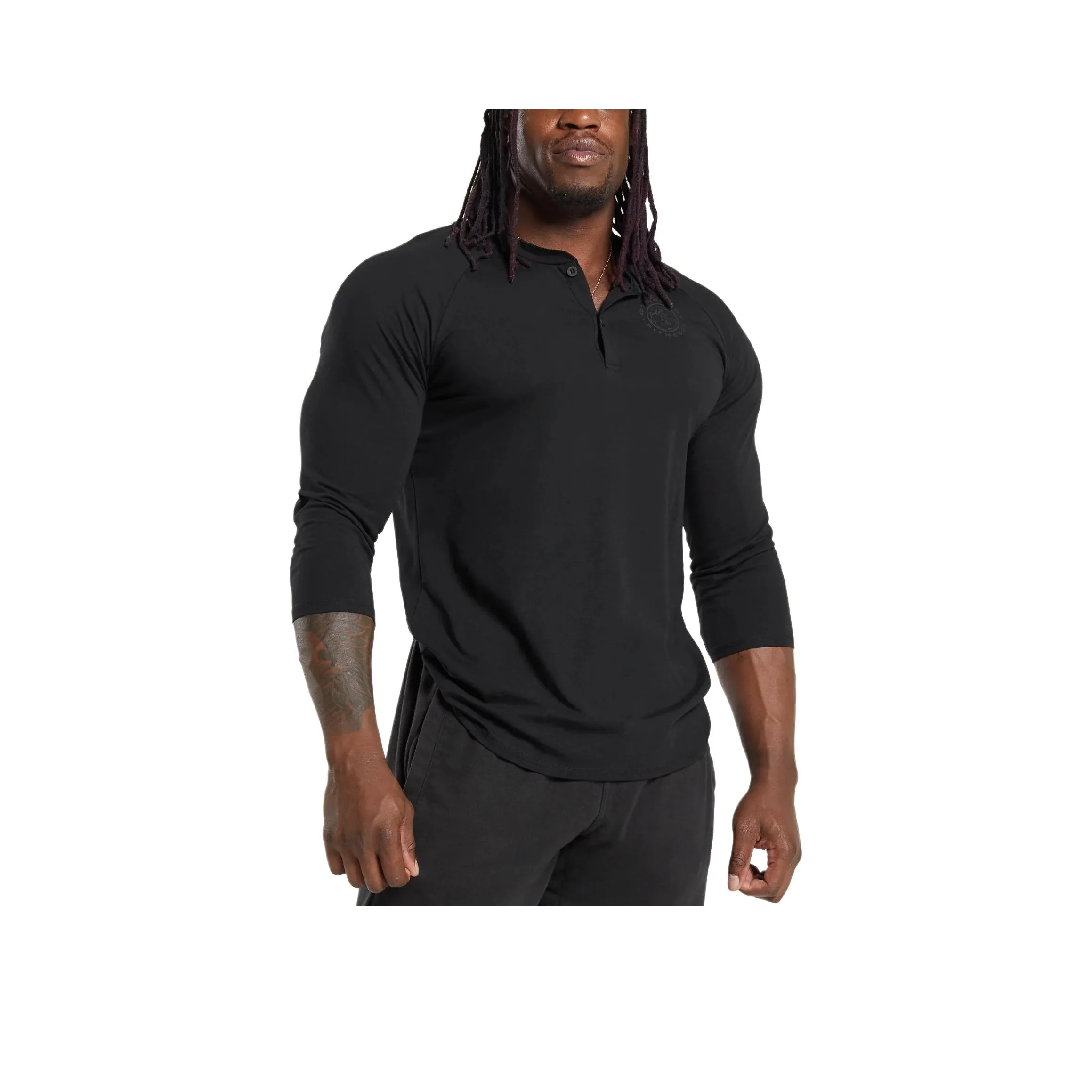 GYMSHARK Legacy Henley T-Shirt Мужская Черная