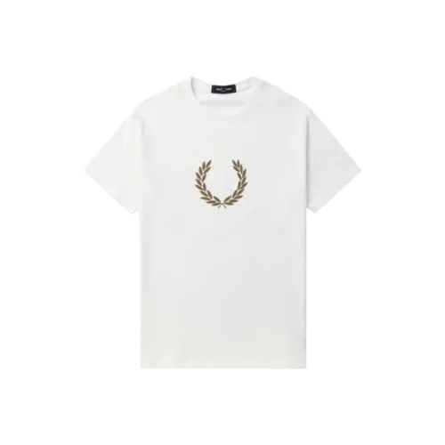 FRED PERRY Белая с золотым логотипом рубашка для мужчин T