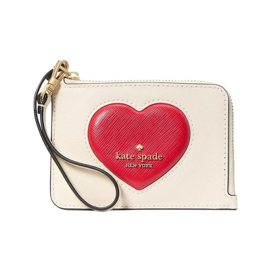 Kate Spade Split Cow Leather Wallet Coin Purse Women's White Multicolor