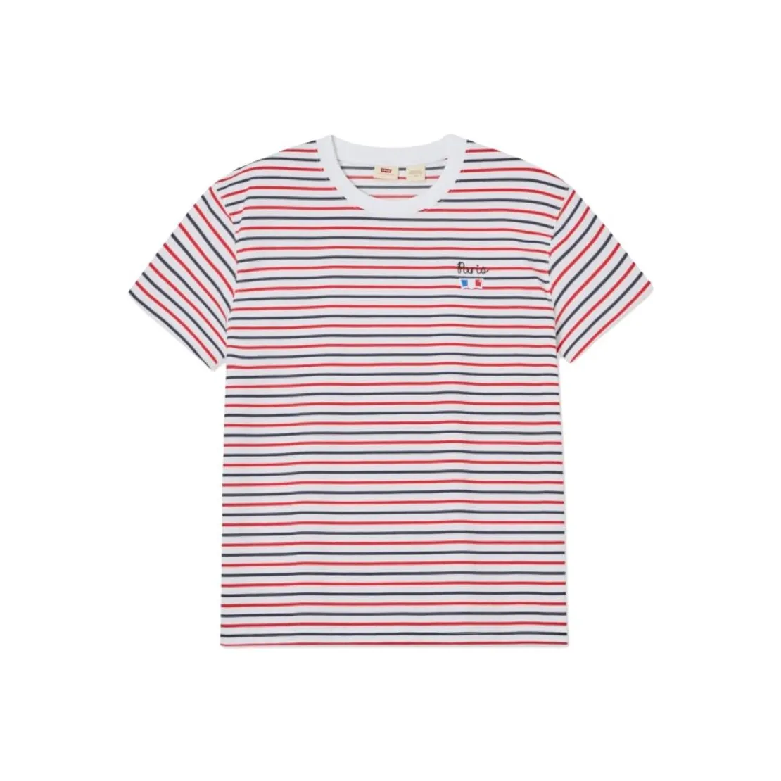 Levi's SS24 Paris Limited Capsule Series SS24 T-Shirt Мужская Красная Синяя Полоса