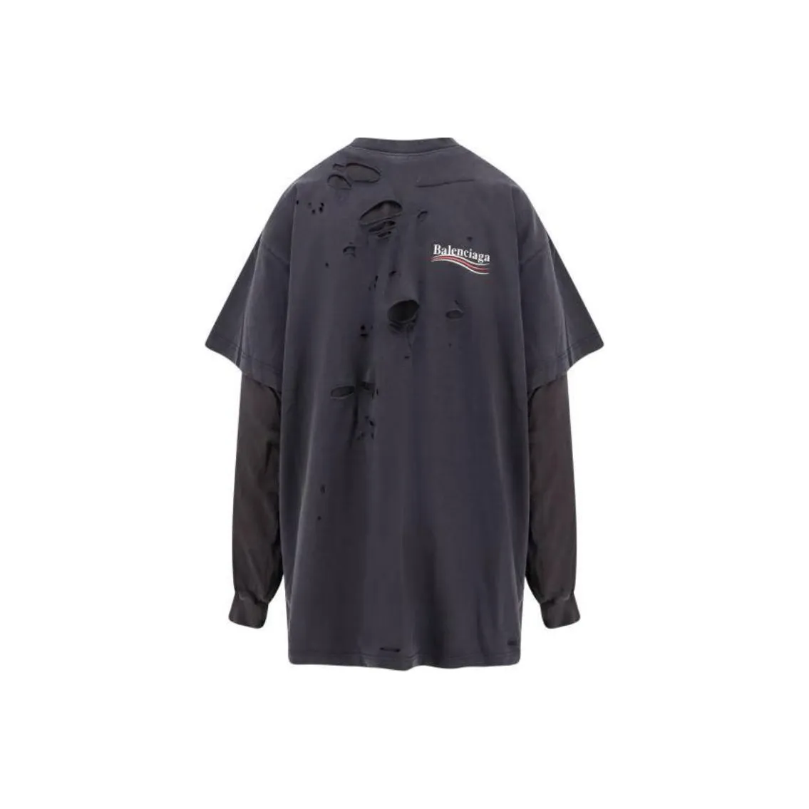 Balenciaga Destroyed Layered Long Sleeved T Shirt