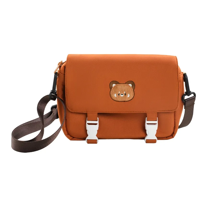 Holding Bamboo Canvas Сумка через плечо Средняя Унисекс Красный Коричневый