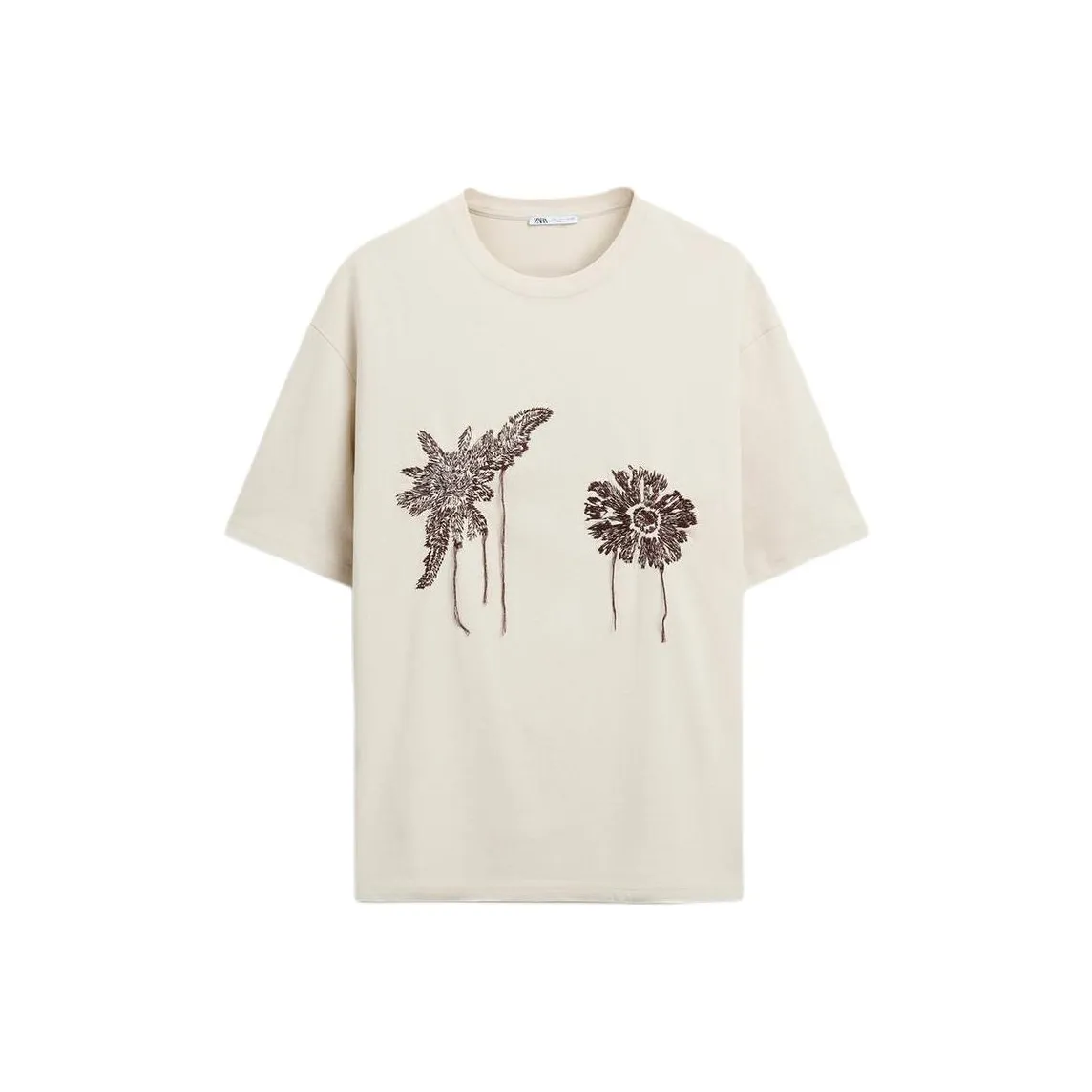 ZARA Коричневые Мужские T-рубашки