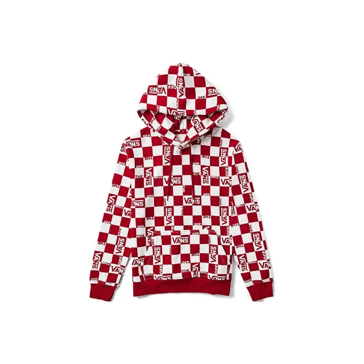 Vans Sweatshirts Unisex Red White Checkerboard