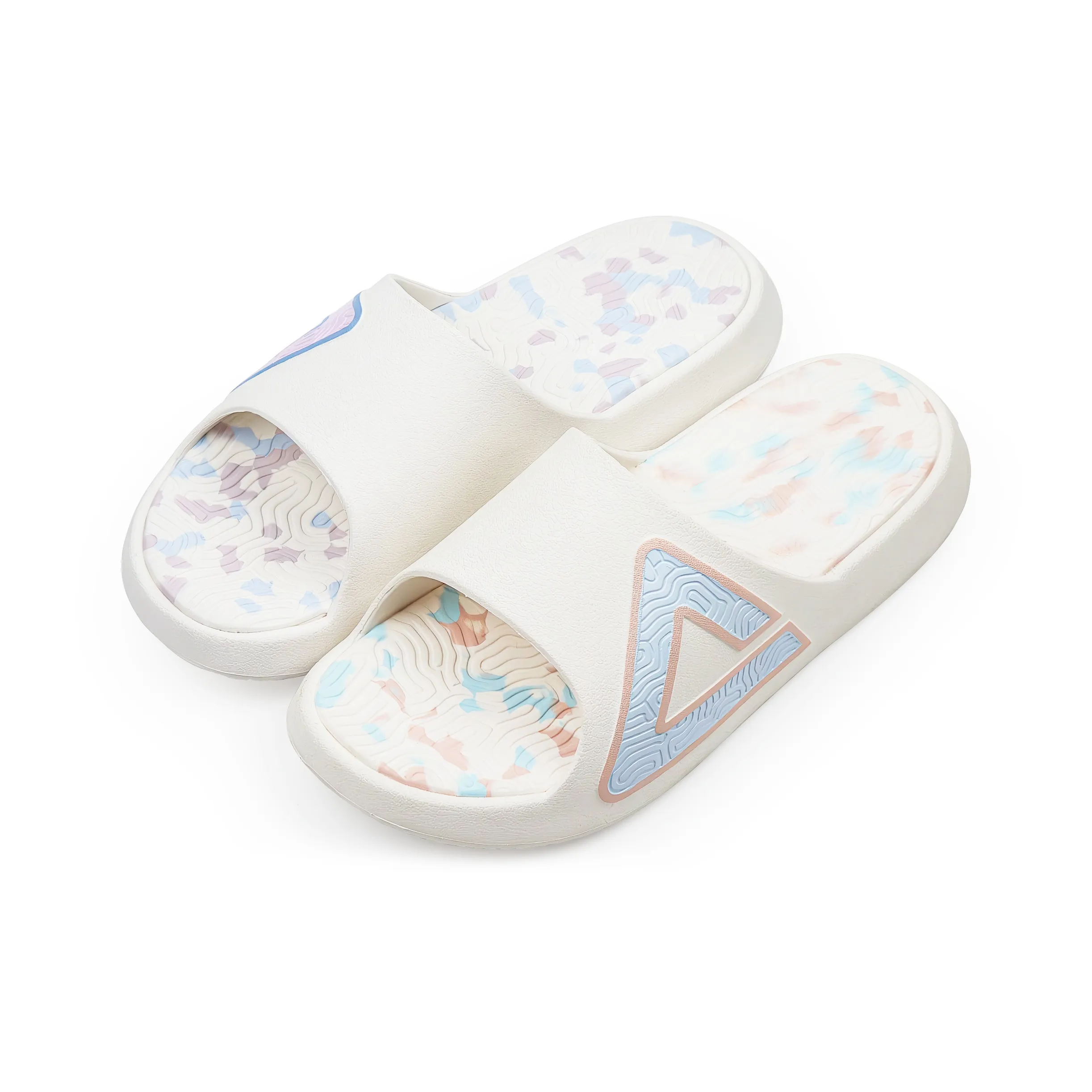 PEAK Tai Ji1.0 Quiet, Slip Resistant, Odor Resistant Slide Slippers Unisex Pink Blue Mismatched