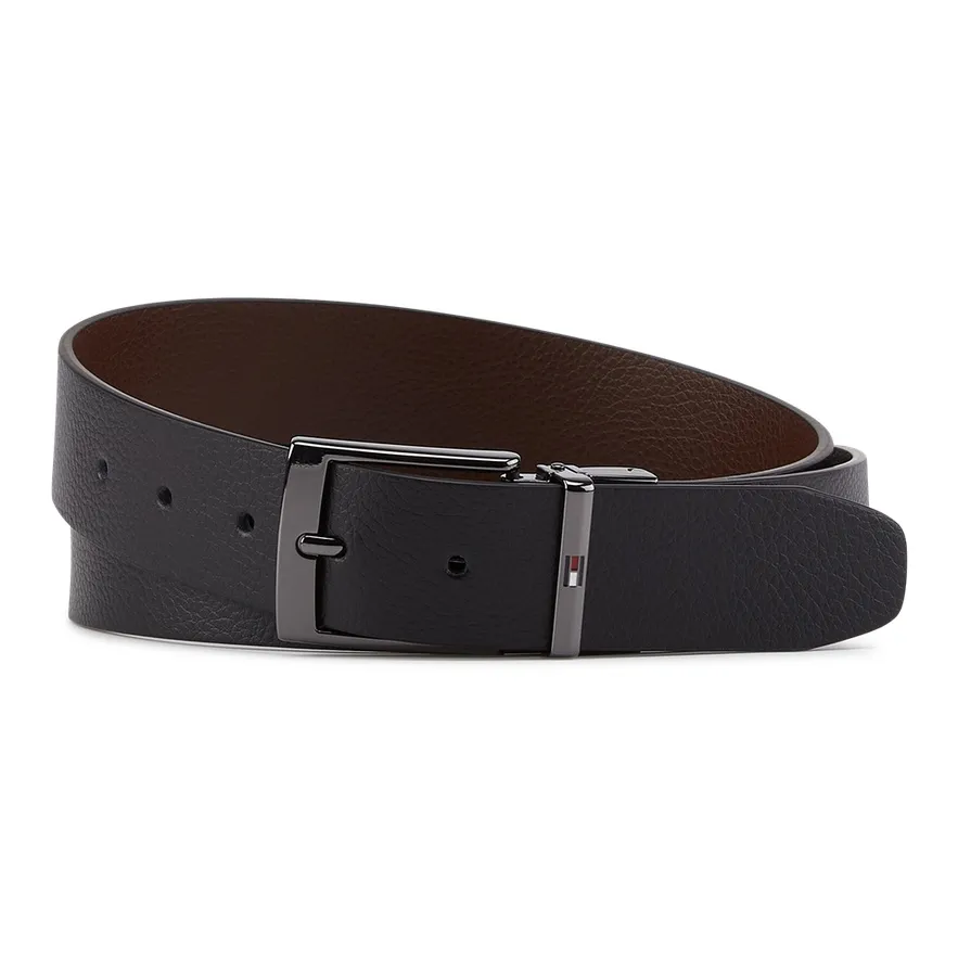 Tommy Hilfiger Split Cow Leather Belts Men's Black Brown 3.5cm