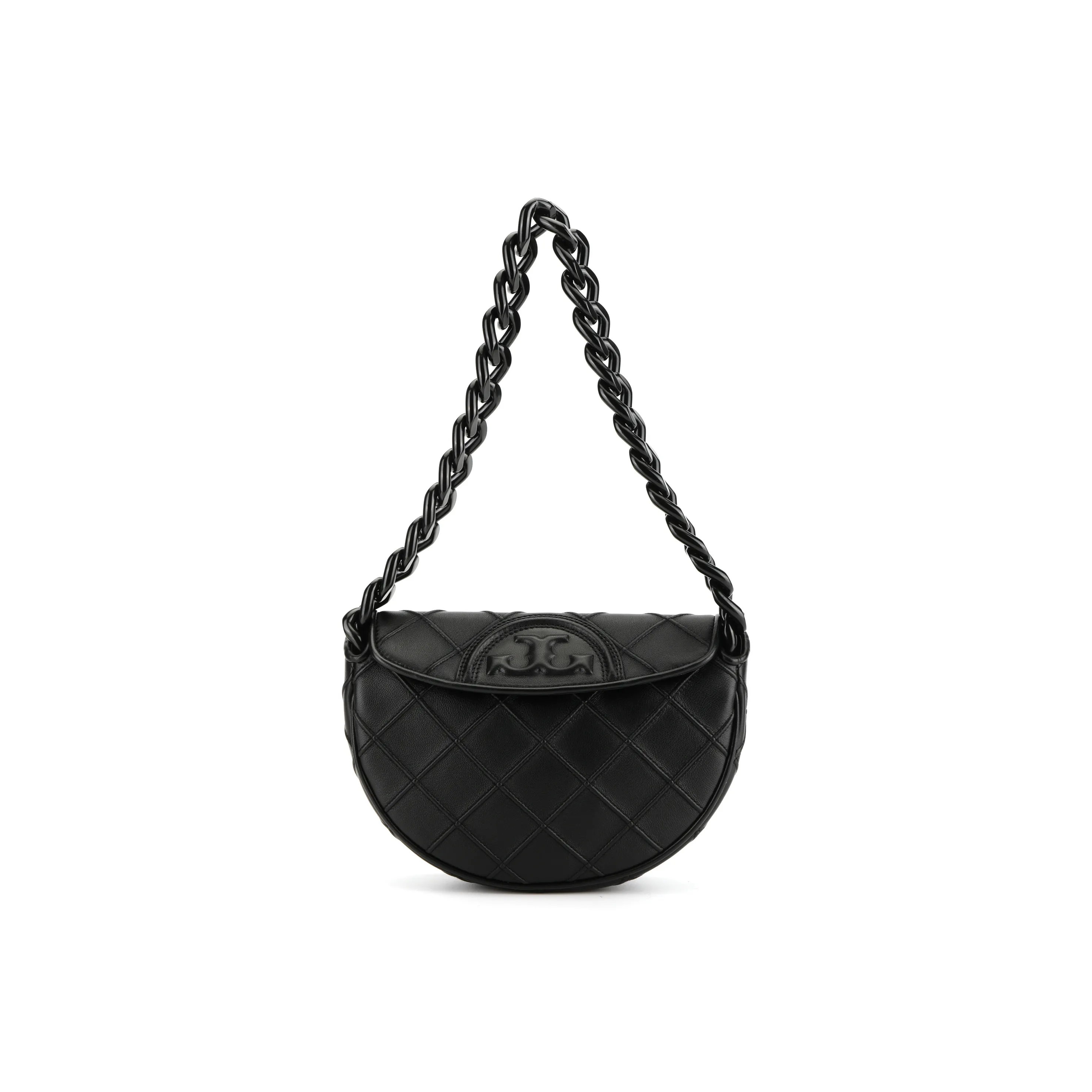 TORY BURCH Mini Fleming Soft Crescent Bag Black