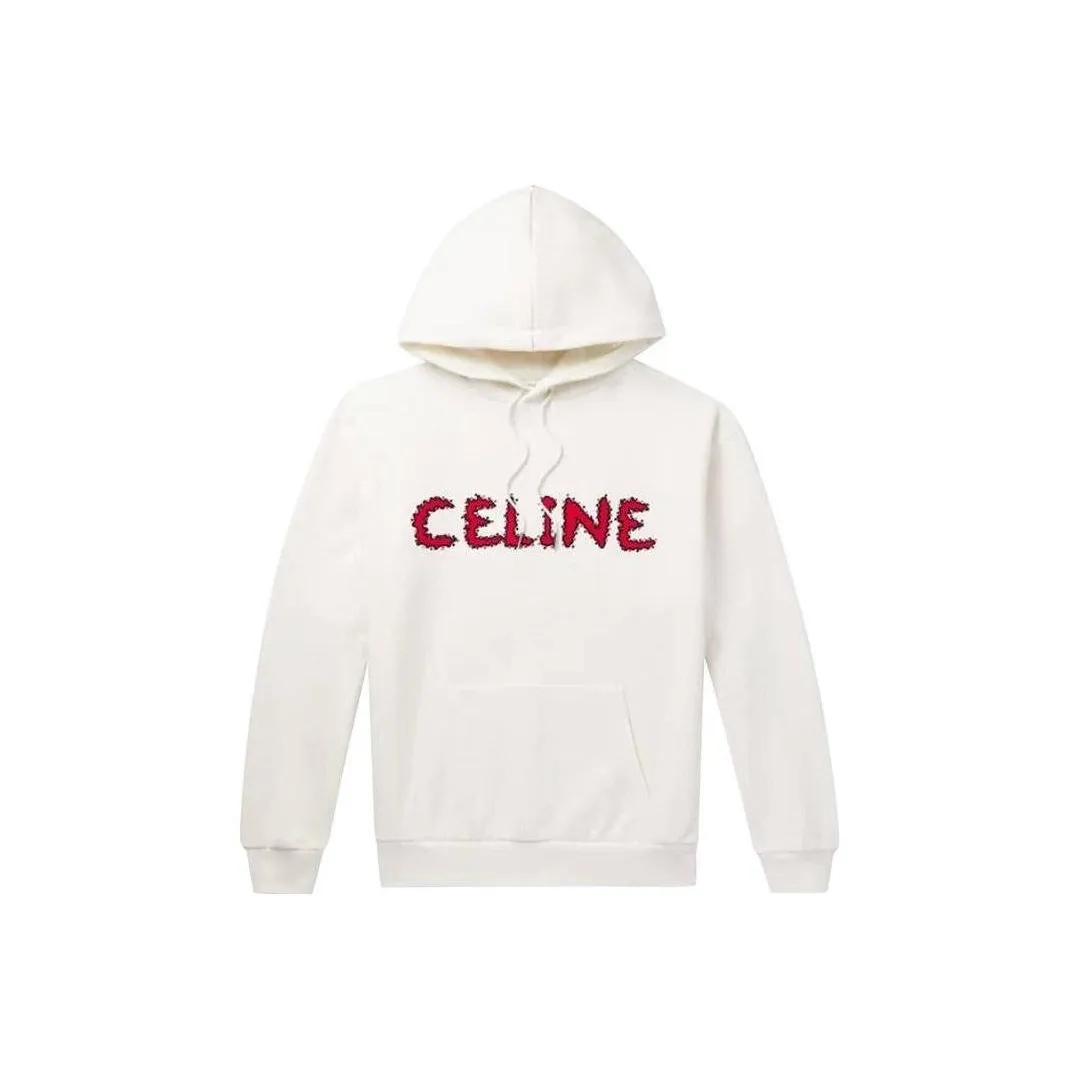 CELINE Rhinestone Wave Logo Hoodie