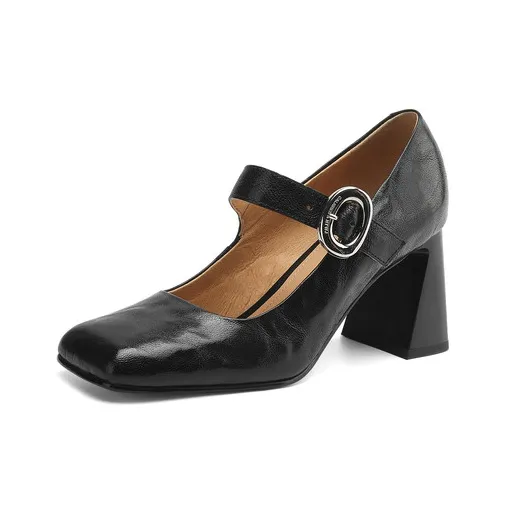 Yeezyy Reezy Грубый каблук Туфли Мэри Джейн Женские