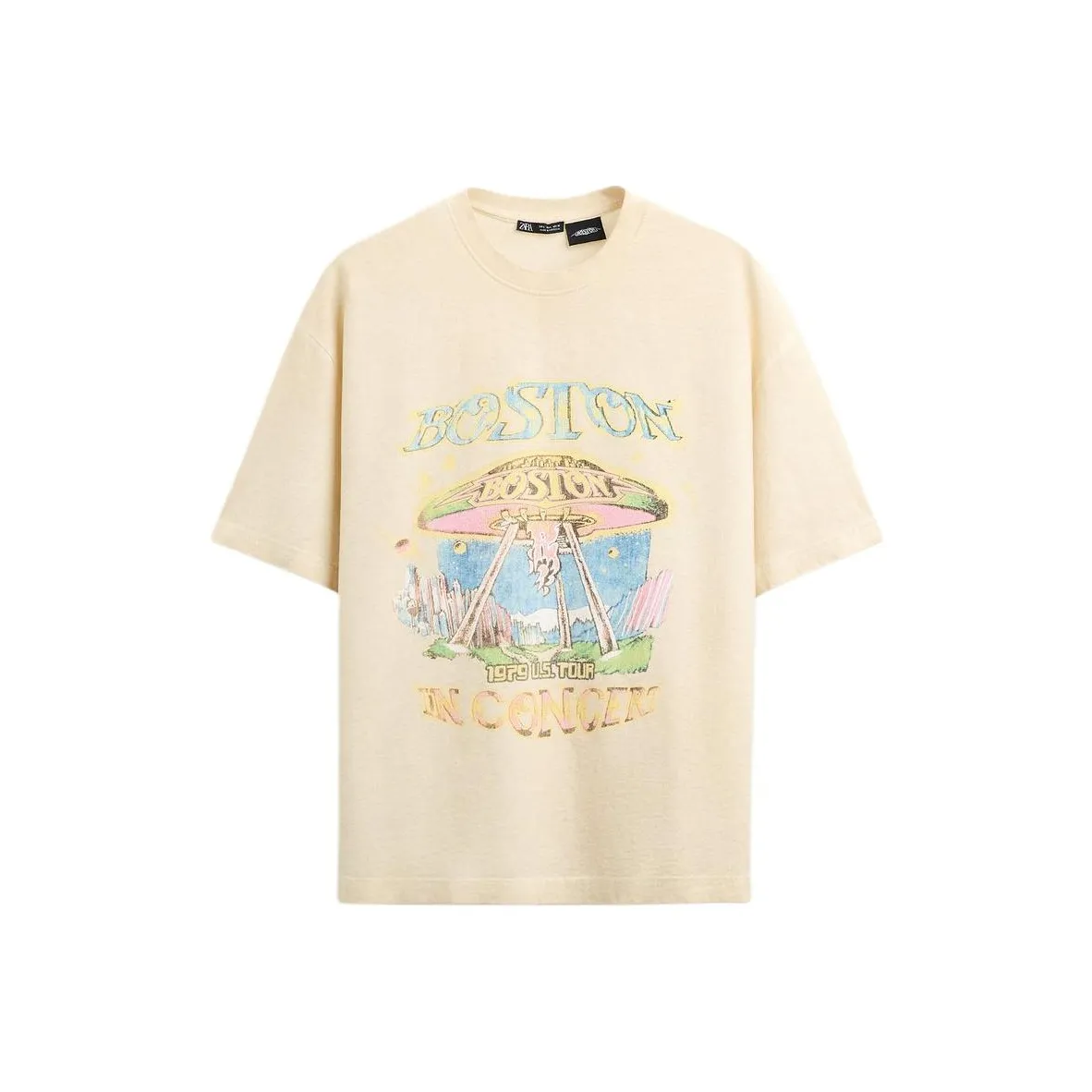 ZARA Коричневые Мужские T-рубашки