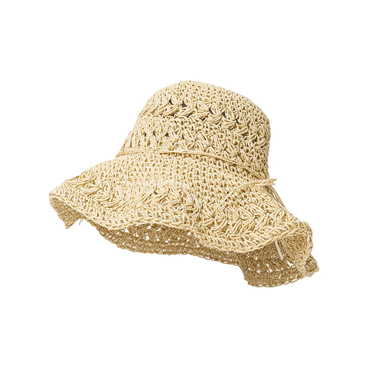 VINEY Соломенная плетеная шляпа с защитой от солнца женская