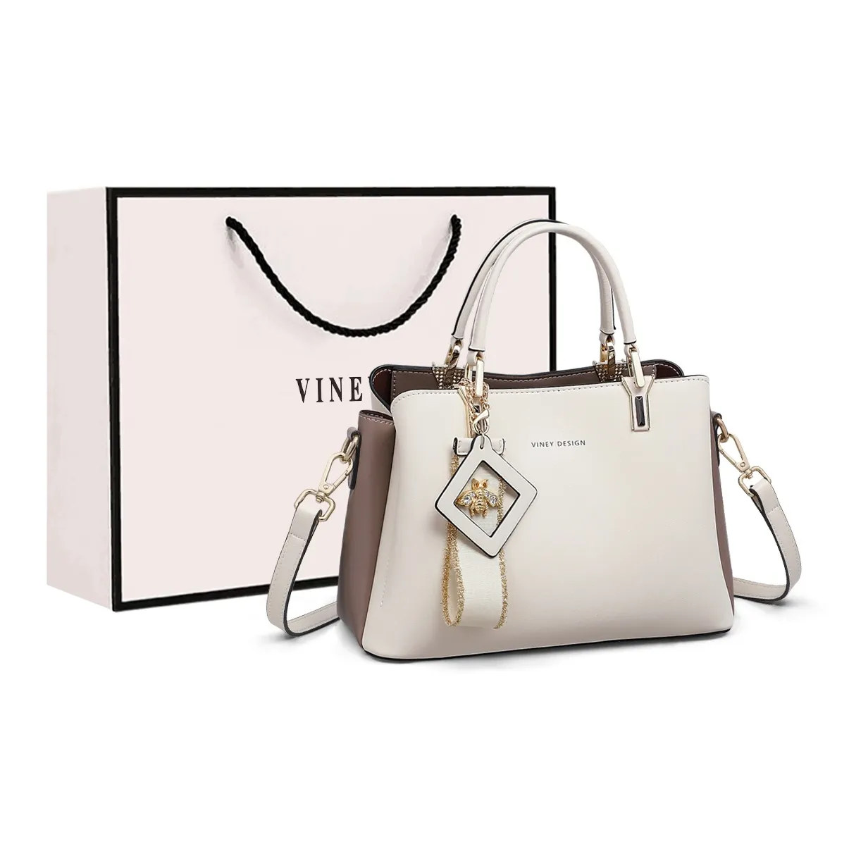 VINEY Сумка из коровьей кожи сумка через плечо сумка на плечо большая женская цвет экрю