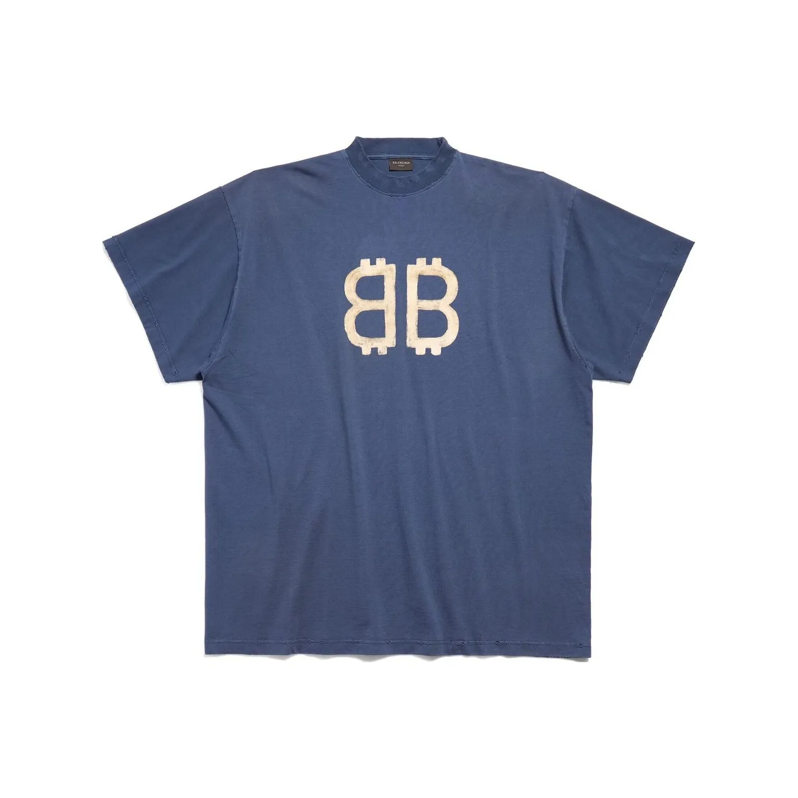Balenciaga CRYPTO С принтом буквы круглый вырез короткий рукав футболка свободный крой унисекс синий