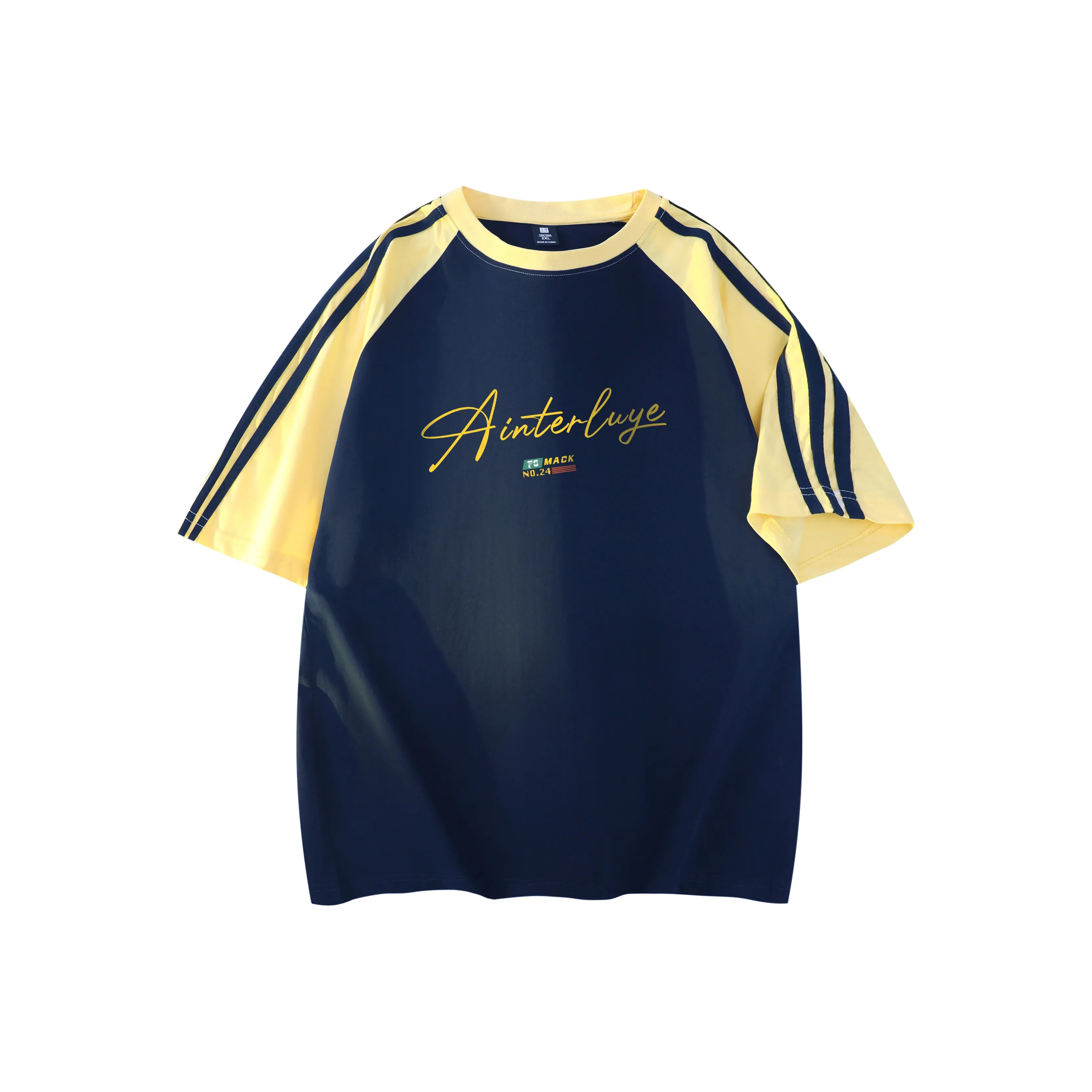 Mackyo T-Shirt Unisex Yellow & Navy Blue