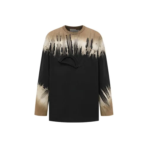 FENG CHEN WANG Tea Dye Series Черная Унисекс Рубашка T