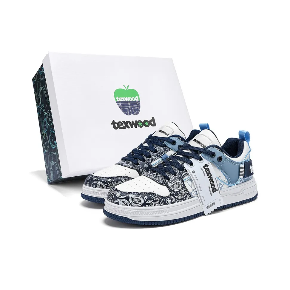 TEXWOOD Anti-Slip And Wear-Resistant Height Increasing Coverage Low-Top Skateboard Shoes Men's Box