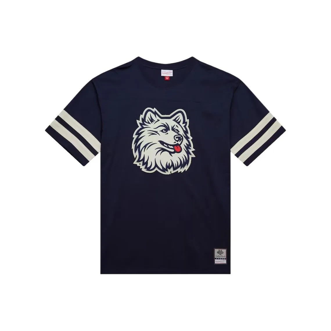 Mitchell & Ness x NCAA UConn Huskies Vintage Logo Heavyweight Yoke T Shirt Men's Marine Blue