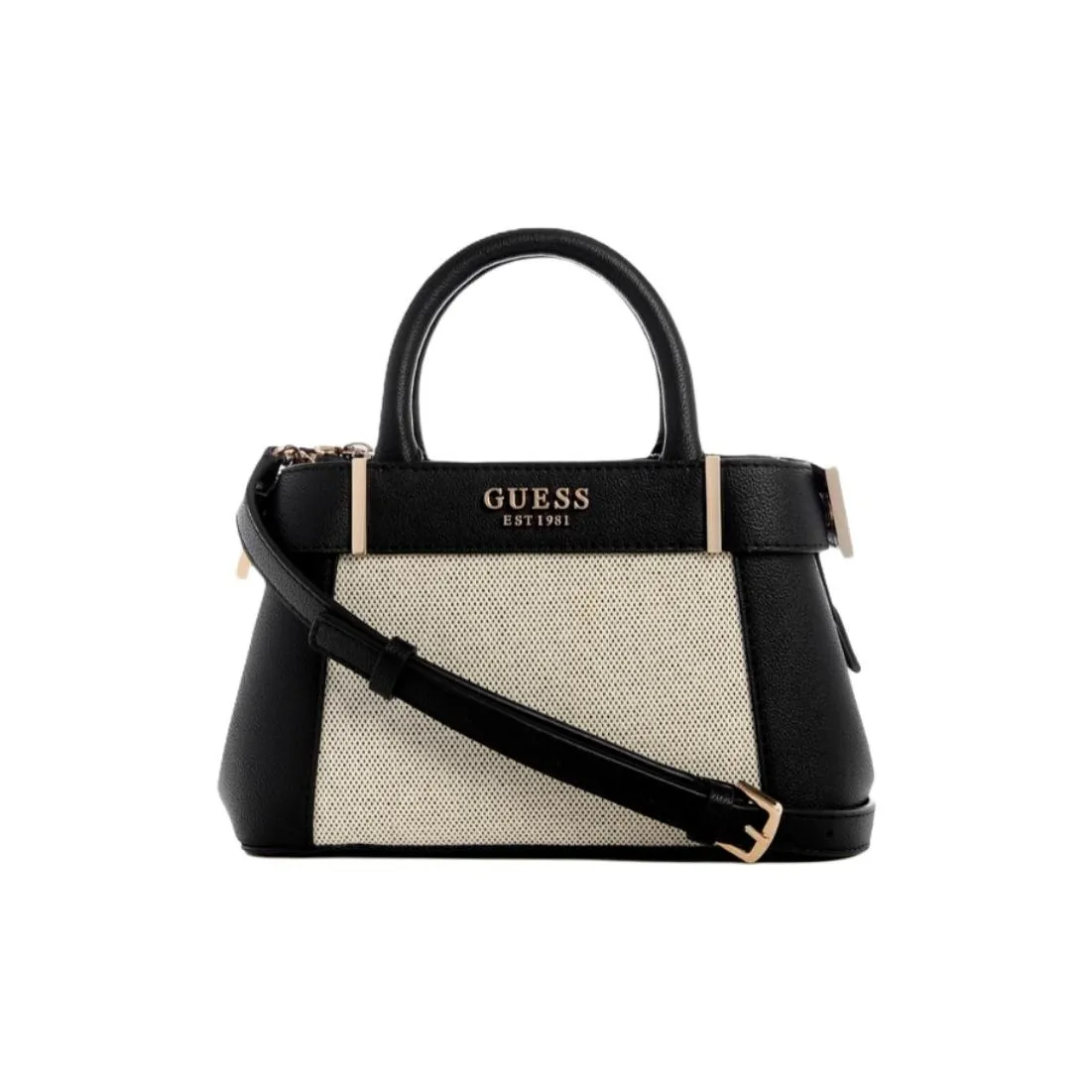 GUESS Ткань Синтетическая кожа Сумка через плечо Сумка среднего размера Женская Коричневый Черный Многоцветный