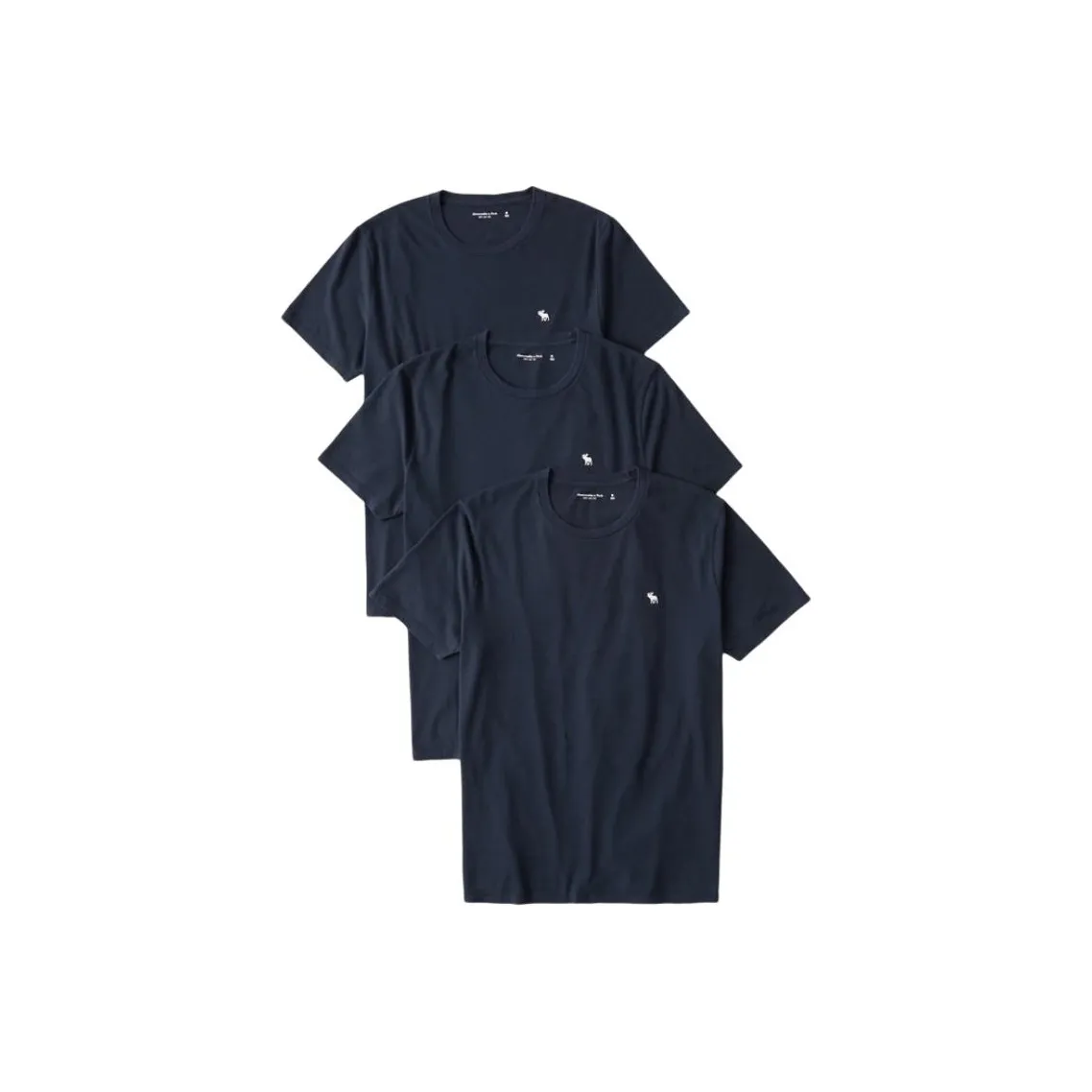 Abercrombie＆Fitch T-рубашка мужская 3 упаковки морской синий