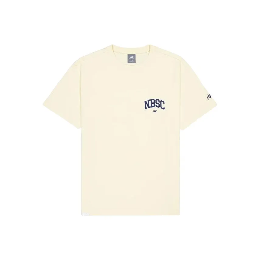 New Balance Drop Shoulder Sleeve T-Shirt Men's Beige Yellow