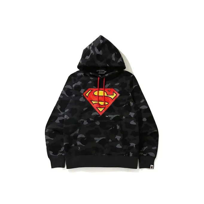 Bape X Dc Superman Camo Pullover Hoodie