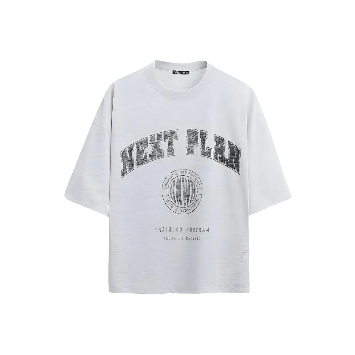ZARA T Shirt Men's Zebra Print Gray