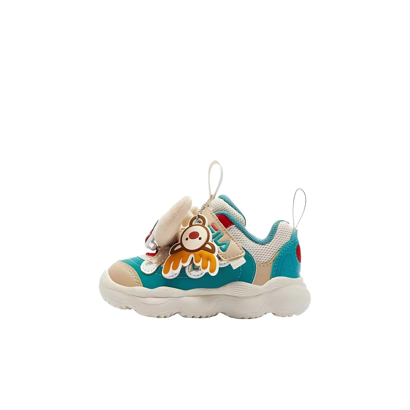 FILA KIDS PEA Обувь Низкий Топ Детские Баскетбольные Кроссовки Березово-Коричневый Сине-Зеленый Младенец и Малыш