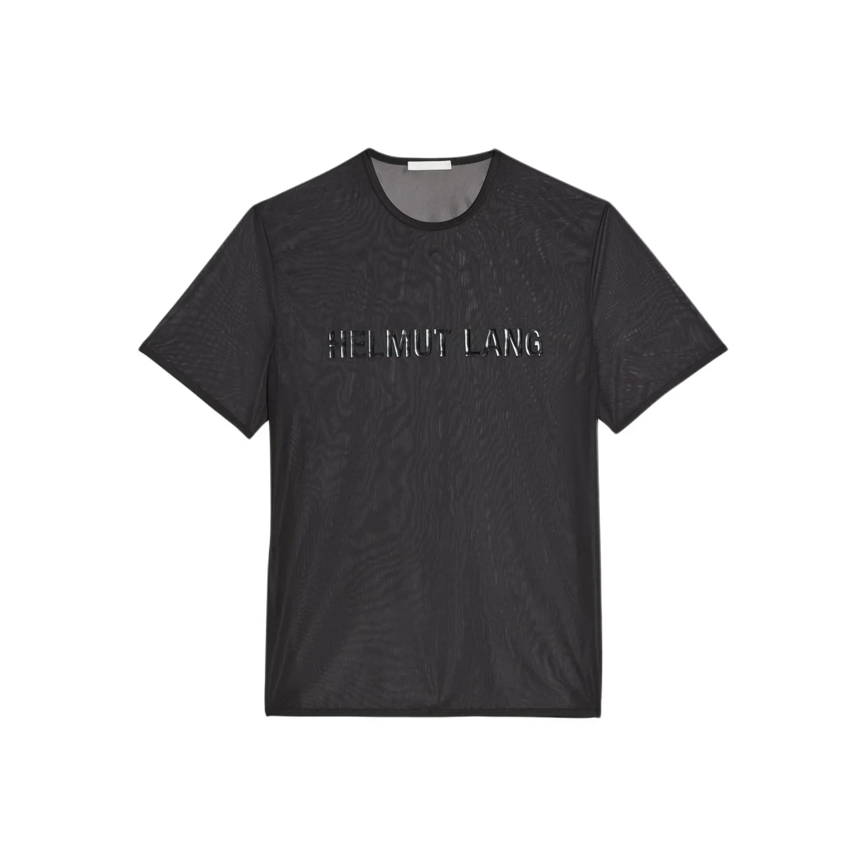 Helmut Lang Logo Printed Sheer Crewneck T Shirt