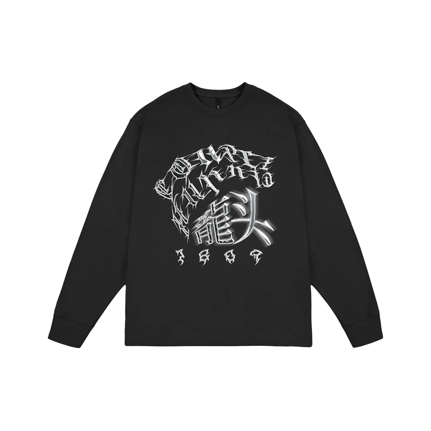 1807 x Couple Hunnid Длинный рукав T-рубашка Унисекс