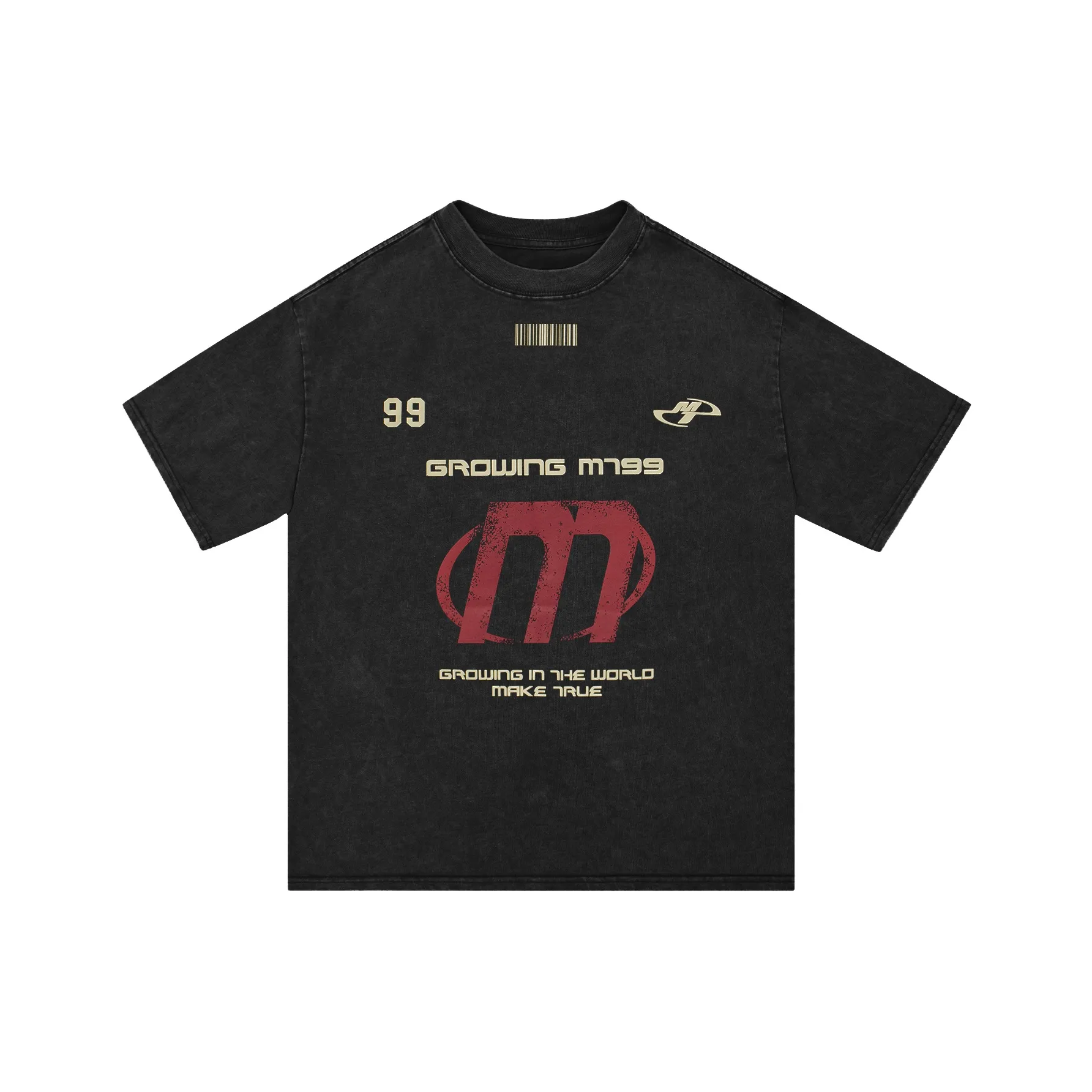 MT99 T Shirt Unisex Washed Black