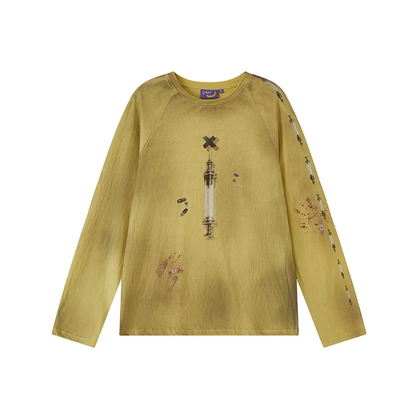 WULISHAONIAN T-рубашка унисекс горчично-желтая