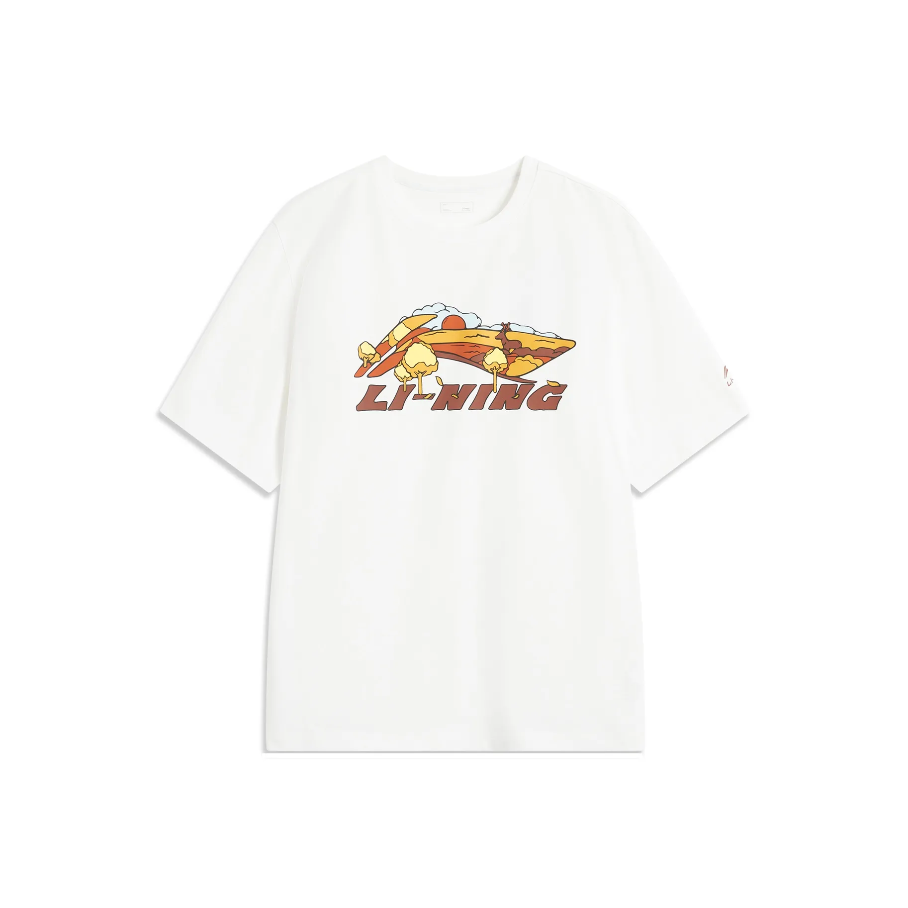 LINING Sports Life Collection T-Shirt Мужской Стандартный Белый AUTUMN