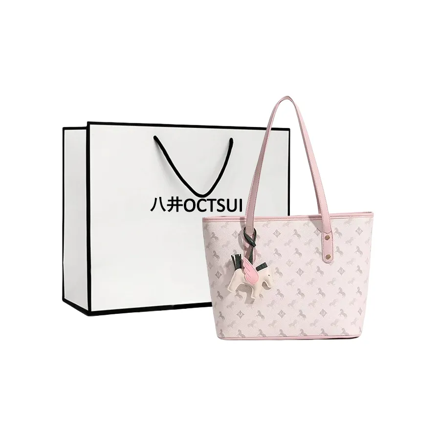 OCTSUI ПУ (полиуретан) Тоут Сумка Сумка для покупок Сумка на плечо Стандартная Женская Персиково-розовый Орехи Абрикос Сумеречный Ночной Черный