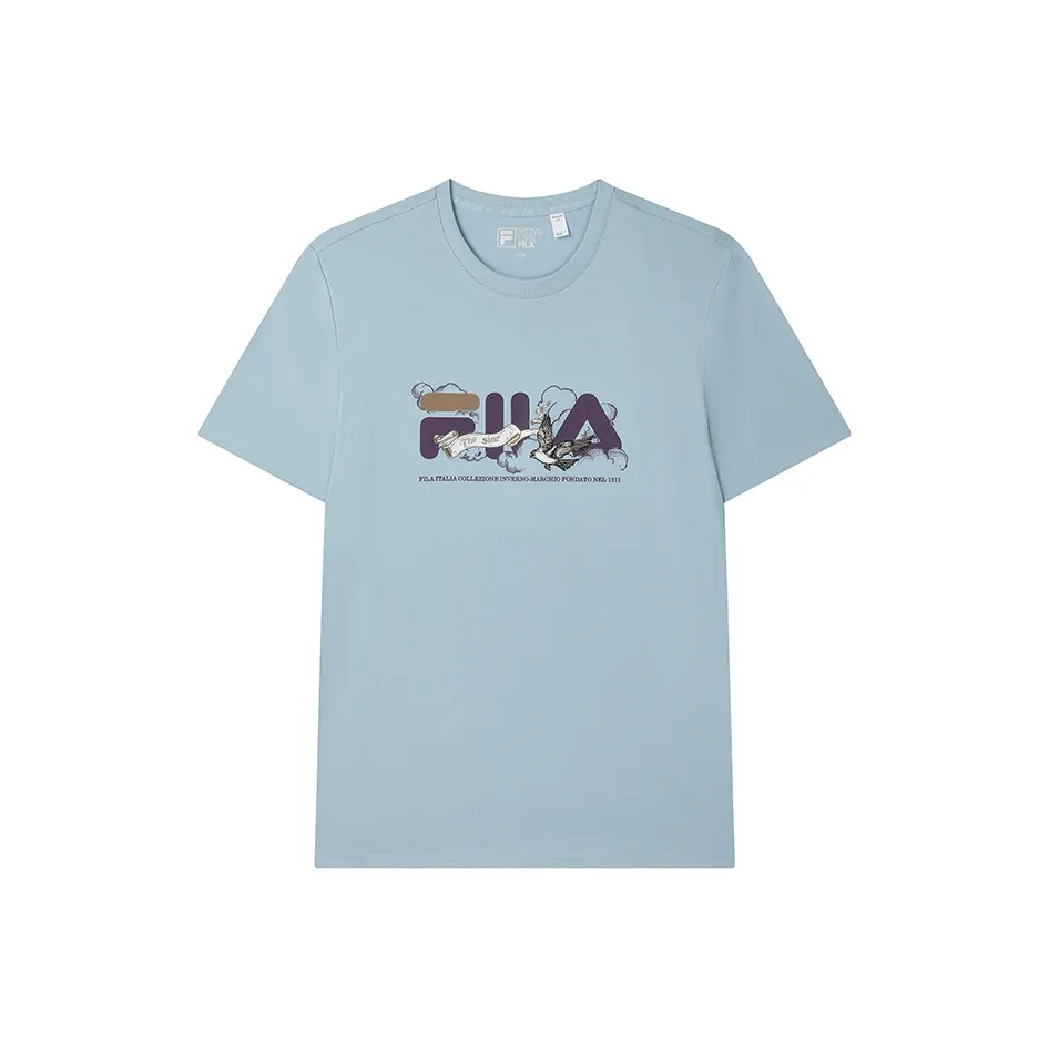 FILA HERITAGE T Shirt Men's Forget Me Not Blue
