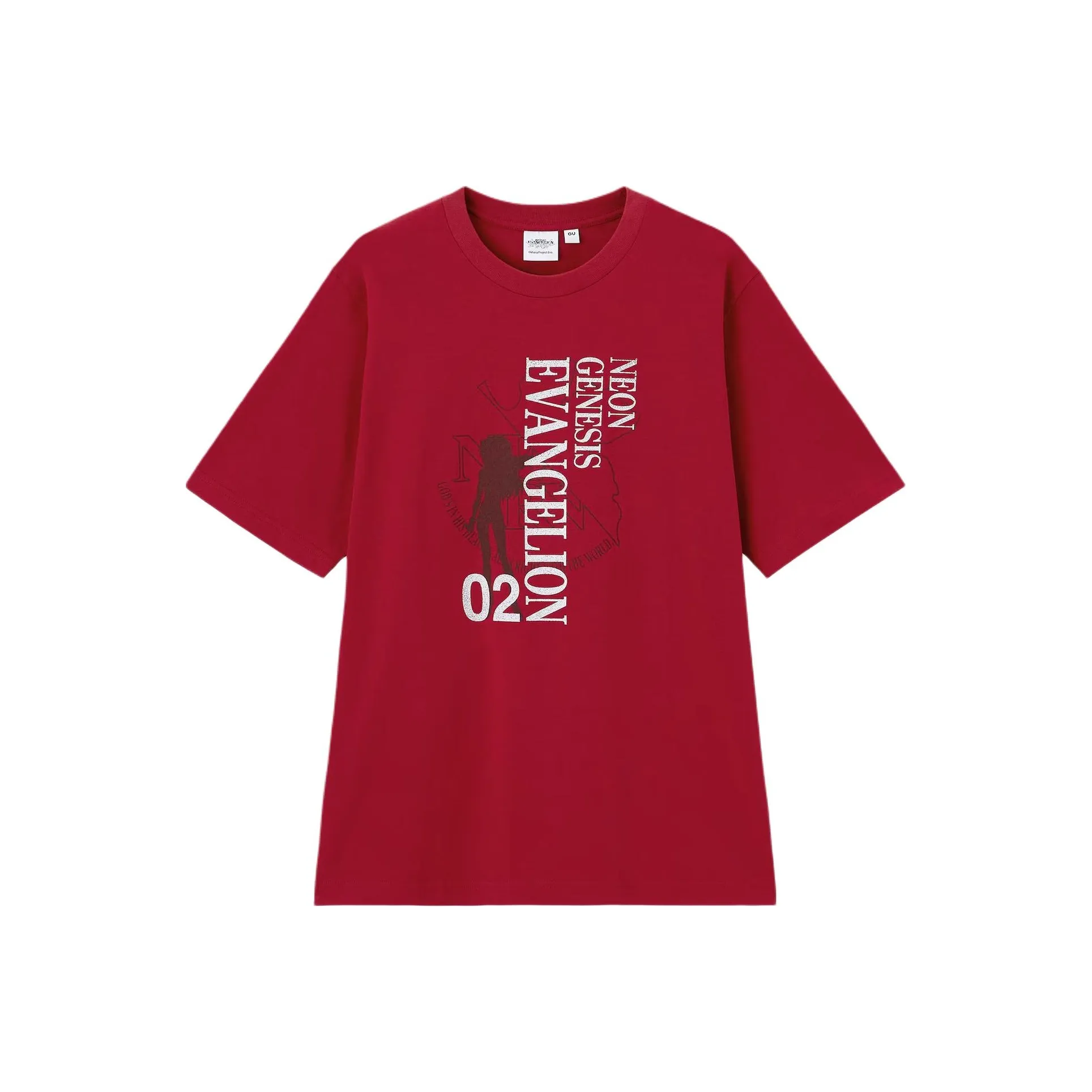 GU x Evangelion Совместный модель EVA Collaboration SS25 Рубашка Мужская Красная