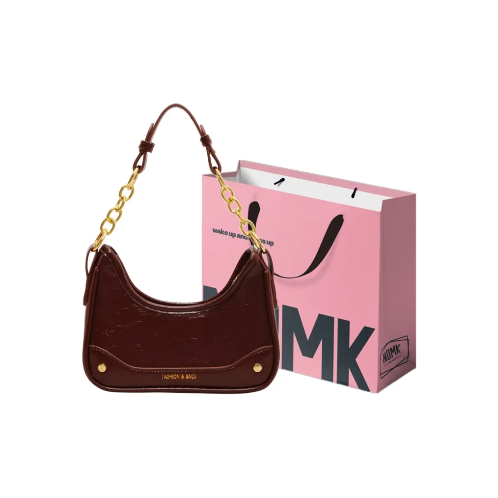 NOMK ПУ (полиуретан) Сумка на плечо Пельменная сумка Сумка через плечо Женская Черная Кофейная Бургунди