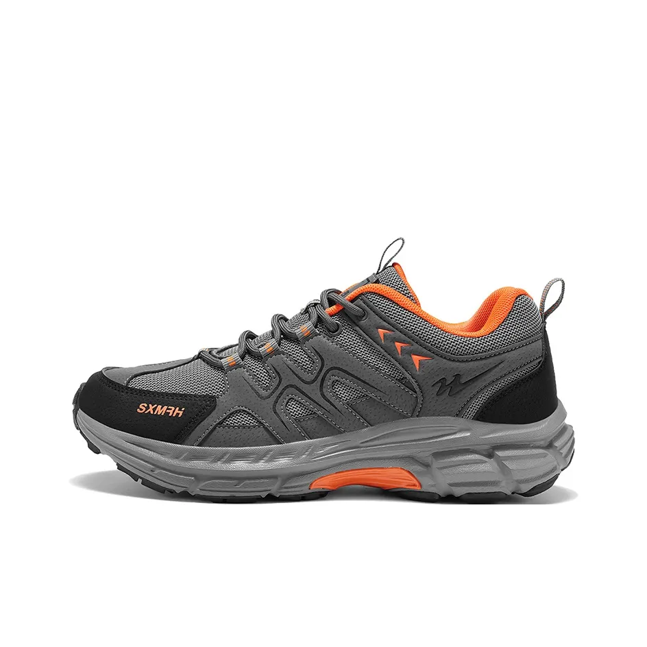 Binary Cushioning, Rebound, Grip, Support, Breathable, Slip Resistant Low Top Hiking Shoes Men's Gray Orange