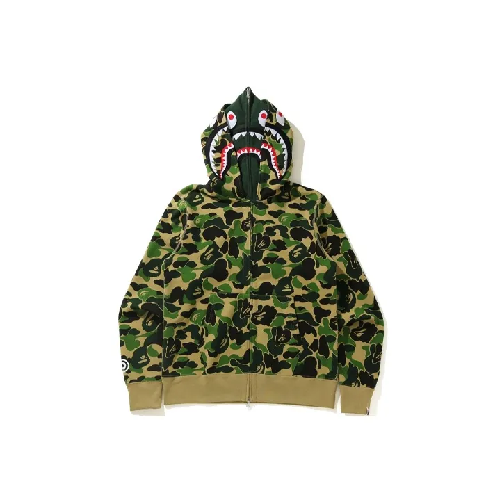 Bape Big Abc Camo Shark Wide Full Zip Double Hoodie