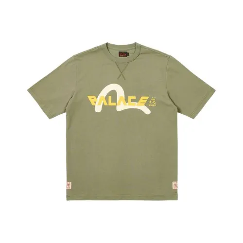 Дворцовый X EVISU Co Бренд Армейский зеленый Унисекс T Рубашки