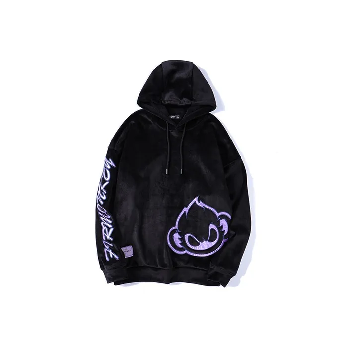 FireMonkey С капюшоном свободный крой стандартный свитшот унисекс черный