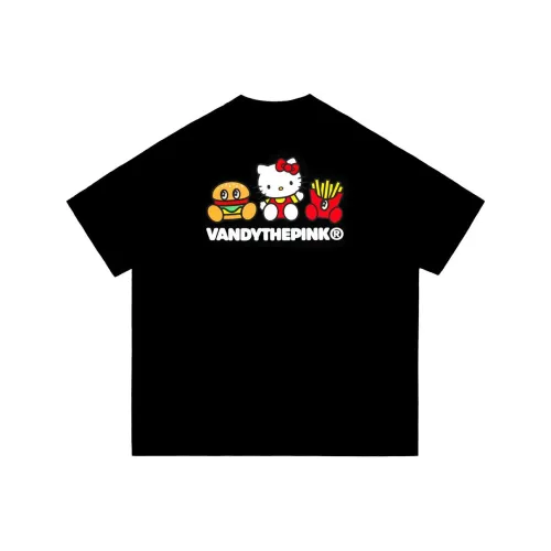 Vandy The Pink Hello Kitty коллаборация модель Черная унисекс футболка