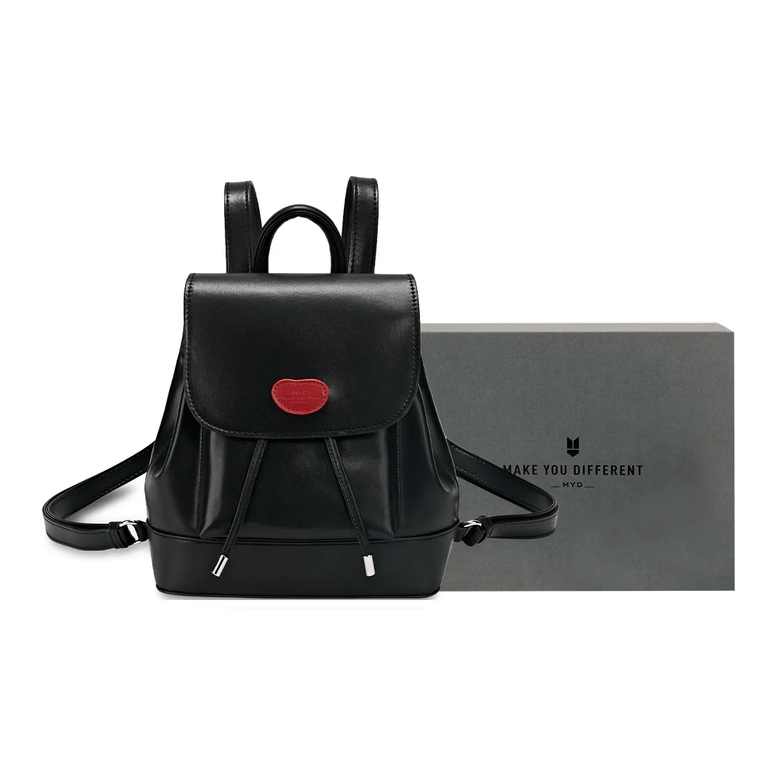 MYD Микрофибра Синтетическая Кожа Рюкзак для Женщин Полиэстер Черный Белый Светло-Серый