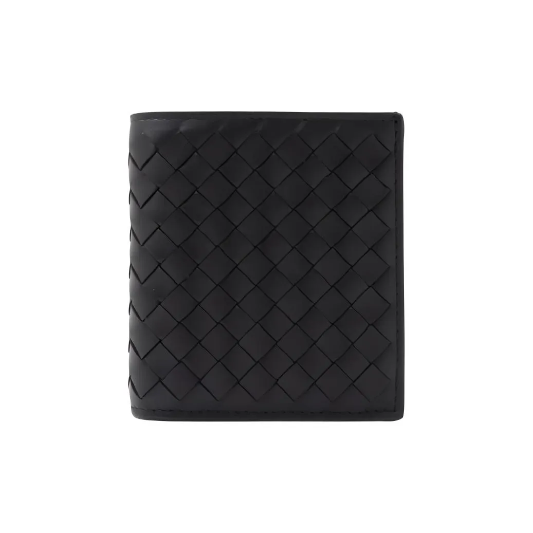 Bottega Veneta Intrecciato Cow Leather Wallet Men's Black