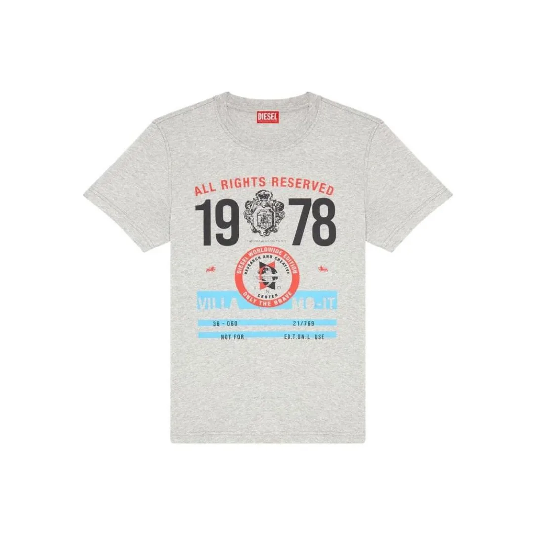 DIESEL Серый Мужской T-Рубашки