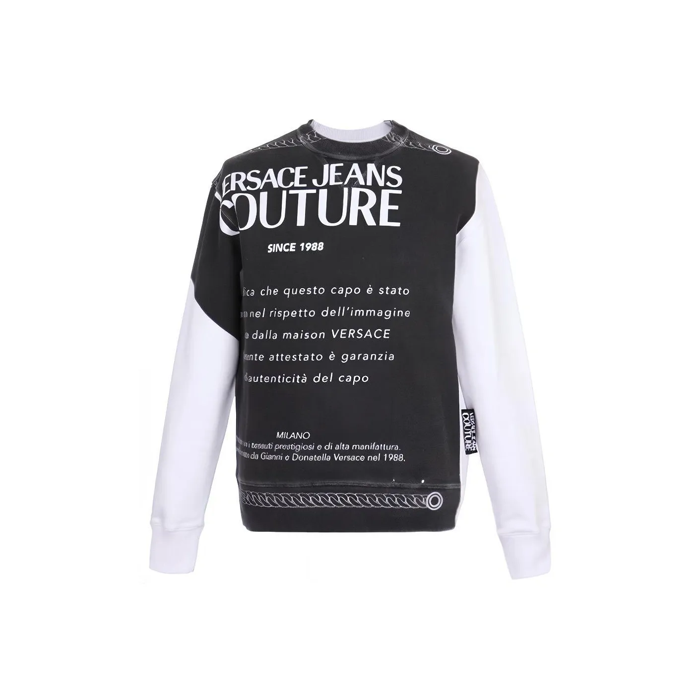 VERSACE JEANS COUTURE Sweatshirt Men's Black Gray With White