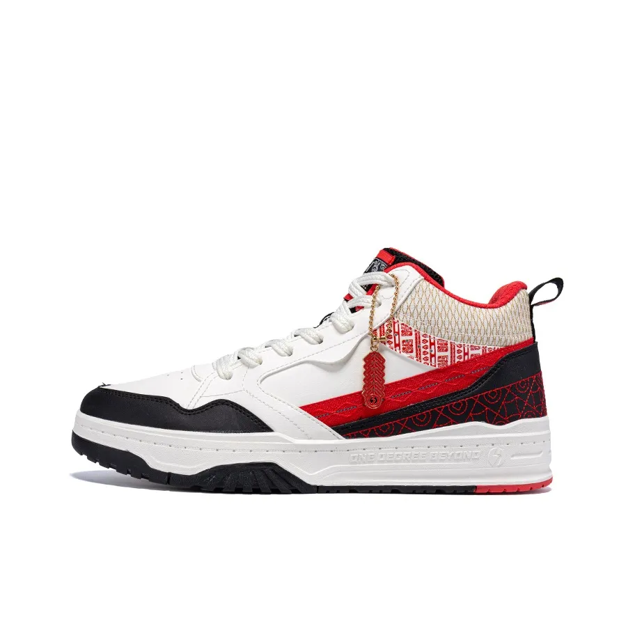 361° Износостойкий и Легкий MID Топ Скейтборд Кроссовки Мужские Белый Черный Красный