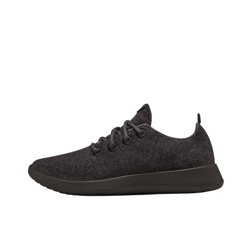Allbirds Wool Runner Устойчивый к истиранию Низкий Топ Повседневные Беговые кроссовки Женские Натуральный черный