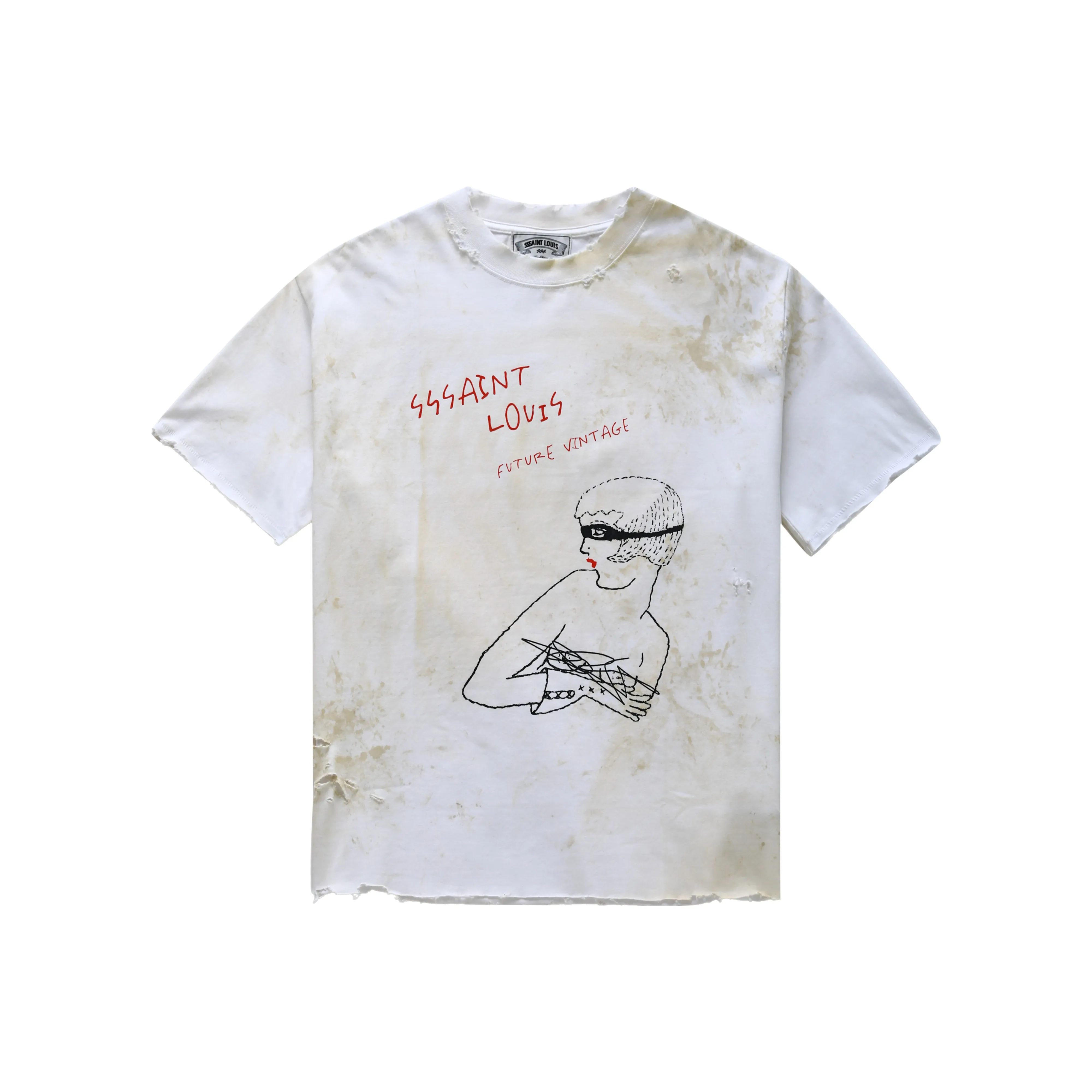 SSSAINT LOUIS T-Shirt Унисекс Грязно-белый